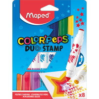 Maped Stempel-Fasermaler COLORPEPS DUO STAMP, 8er Etui