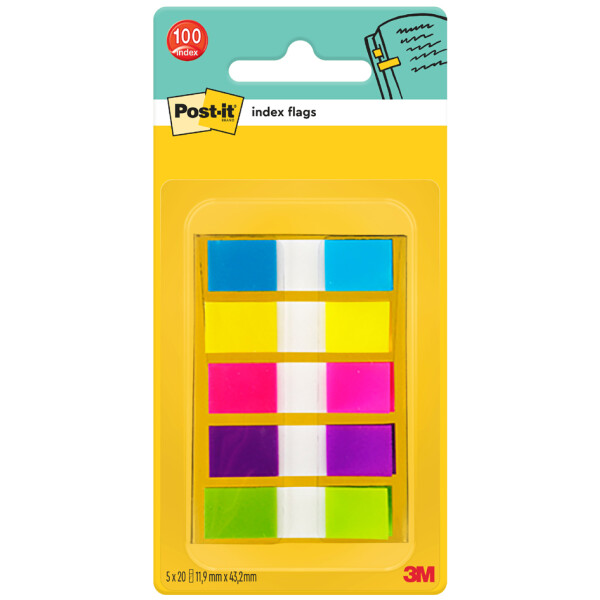 Post-it Haftmarker Index Mini, 11,9 x 43,2 mm, 3+2 Gratis
