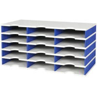 styro Grundeinheit styrodoc trio, 15 Fächer, blau grau