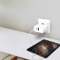 LogiLink USB-Steckdosenadapter, 2x USB-A, 12 Watt, schwarz