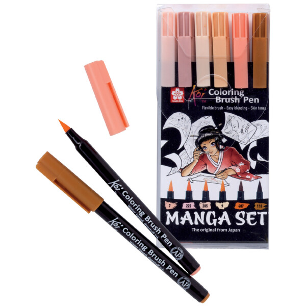 SAKURA Manga-Set Koi Coloring Brush, 6er Etui