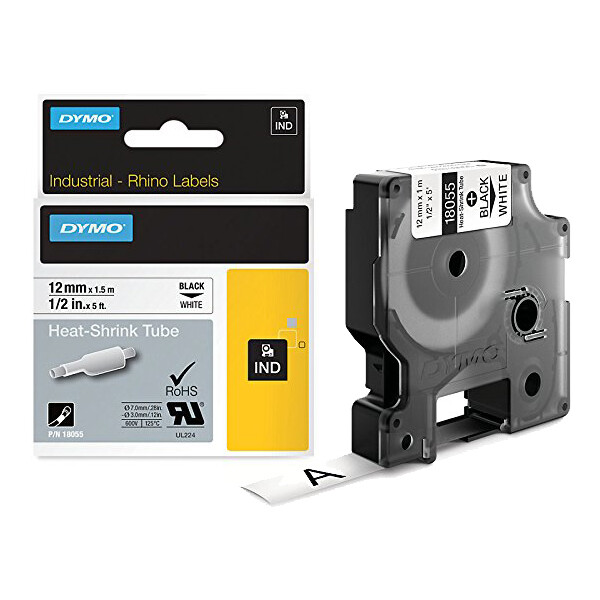 DYMO RHINO Heißschrumpfschlauch schwarz weiß, 19 mm x 1,5 m