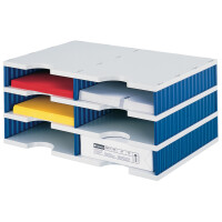 styro Grundeinheit styrodoc trio, 6 Fächer, blau grau