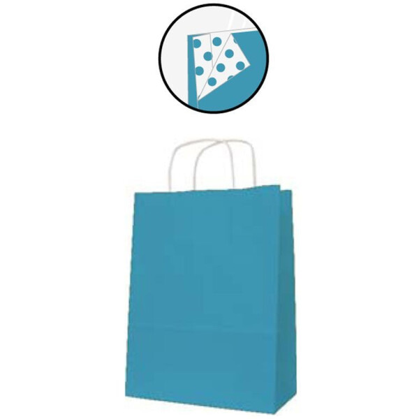 APLI Papiertragetasche - aus Kraftpapier, mittel, türkis