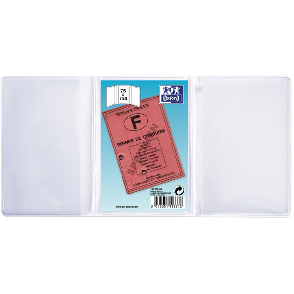 Oxford Ausweishülle, PVC, 3-fach, 0,20 mm, 85 x 125 mm