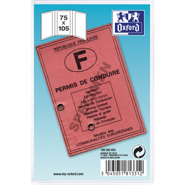 Oxford Ausweishülle, PVC, 3-fach, 0,20 mm, 85 x 125 mm