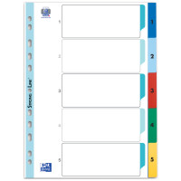 Oxford Zahlen Kunststoff-Register, aus PP, DIN A4, 12-teilig