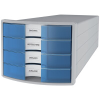 HAN Schubladenbox IMPULS 2.0, 4 Schübe, lichtgrau rot