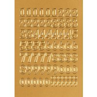 HERMA Zahlen-Sticker 0-9, Folie gold, Zahlen geprägt