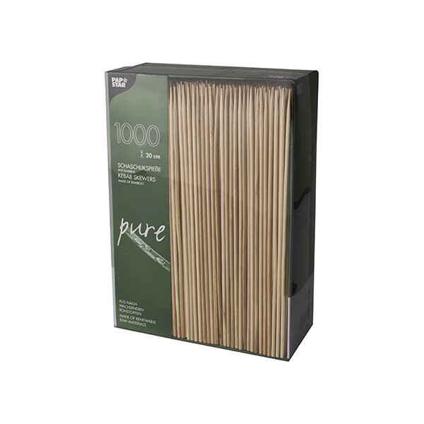 PAPSTAR Schaschlikspiee "pure", aus Bambus, Lnge: 200 mm | Kopierpapier.at