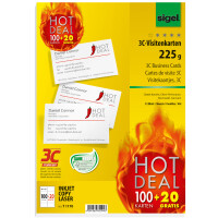 sigel Visitenkarten 3C, 85 x 55 mm, 190 g qm, hochweiß