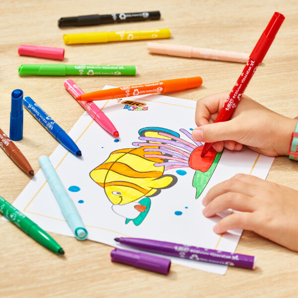 BIC KIDS Fasermaler Visacolor XL ecolutions, 12er Kartonetui