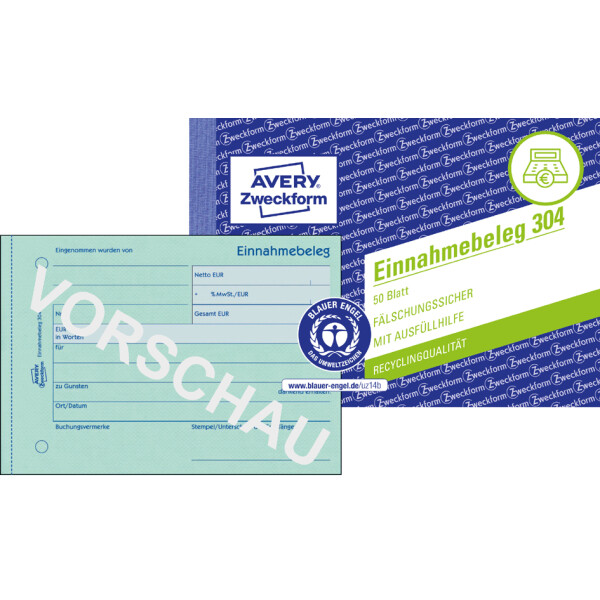 AVERY Zweckform Formularbuch "Ausgabebeleg", A6 quer, gelb