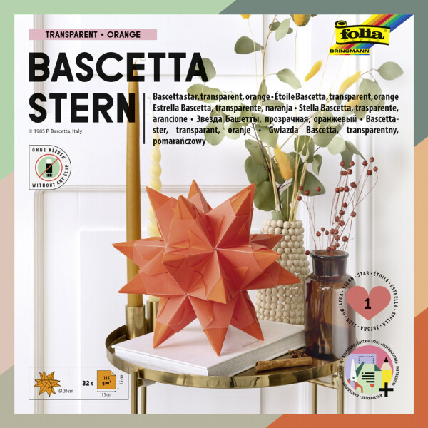 folia Faltblätter Bascetta-Stern, blau-transparent
