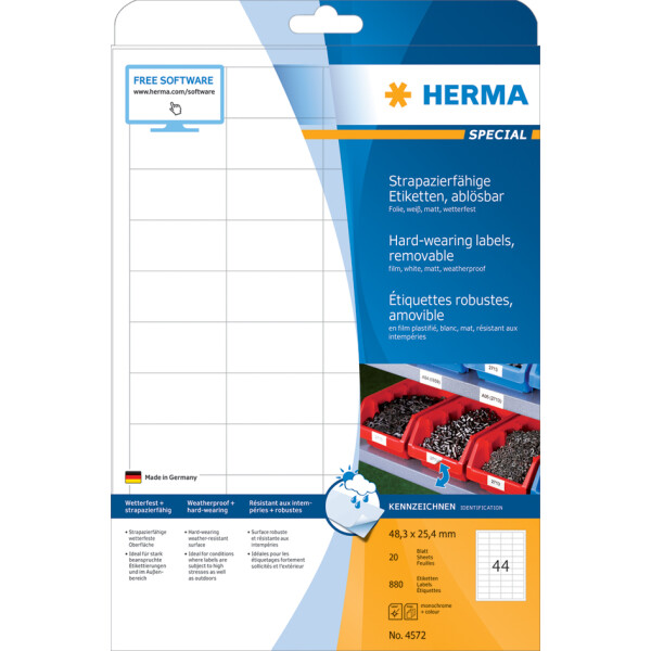 HERMA Folien-Etiketten SPECIAL, 66 x 33,8 mm, ablösbar