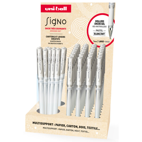 uni-ball Gel-Tintenroller SIGNO UM153, weiß, 36er Display