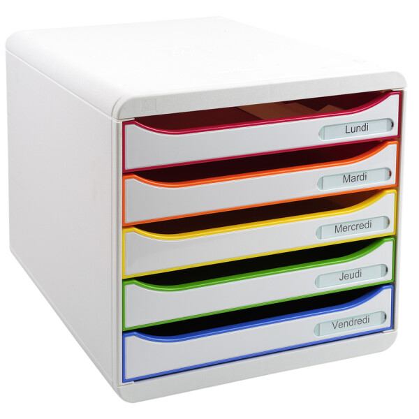 EXACOMPTA Schubladenbox BIG-BOX PLUS, 5 Schübe, harlekin