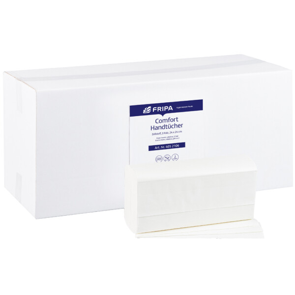 Fripa Handtuchpapier COMFORT, 203 x 320 mm, W-Falz, hochwei&szlig;