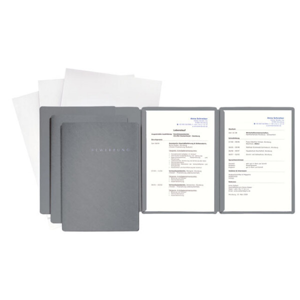 PAGNA Bewerbungs-Set "Special", DIN A4, grau, 3-teilig