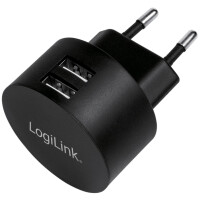 LogiLink USB-Steckdosenadapter für Fast Charging, 2x...