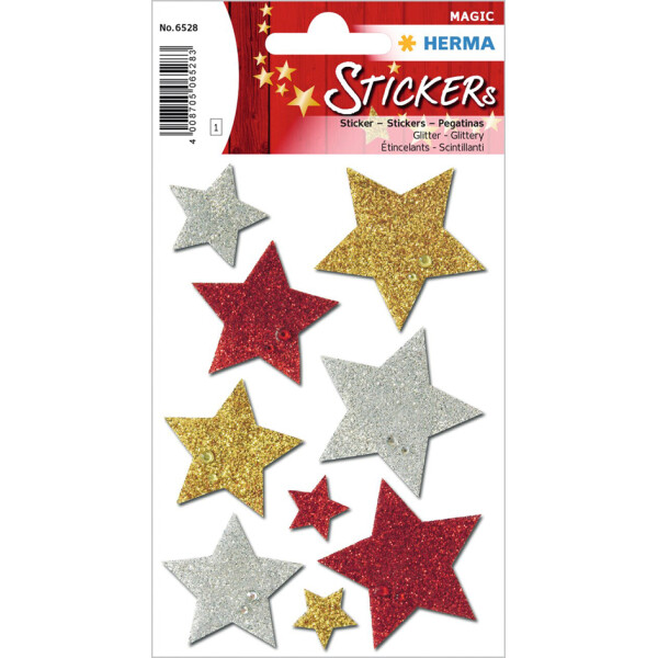HERMA Weihnachts-Sticker MAGIC "Sterne gold", glittery