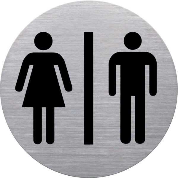 helit Piktogramm "the badge" WC Behinderte", rund, silber