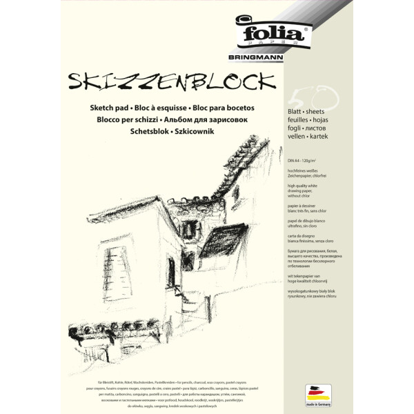 folia Skizzenblock, DIN A3, 120 g qm, 50 Blatt