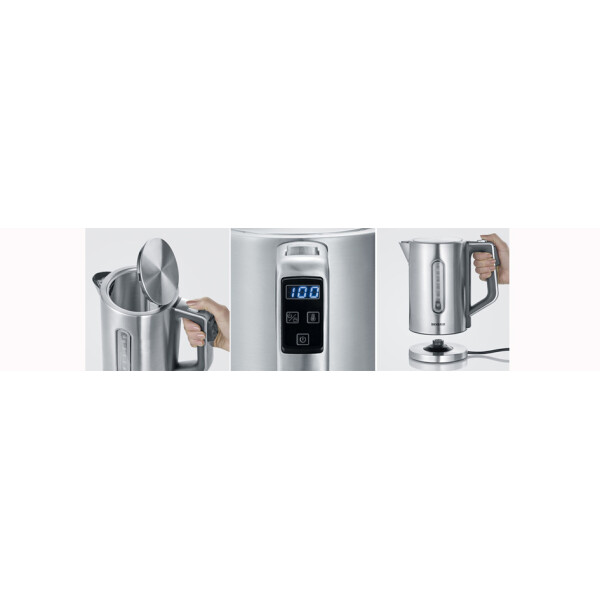 SEVERIN Wasserkocher WK 3418, 1,7 Liter, Edelstahl schwarz