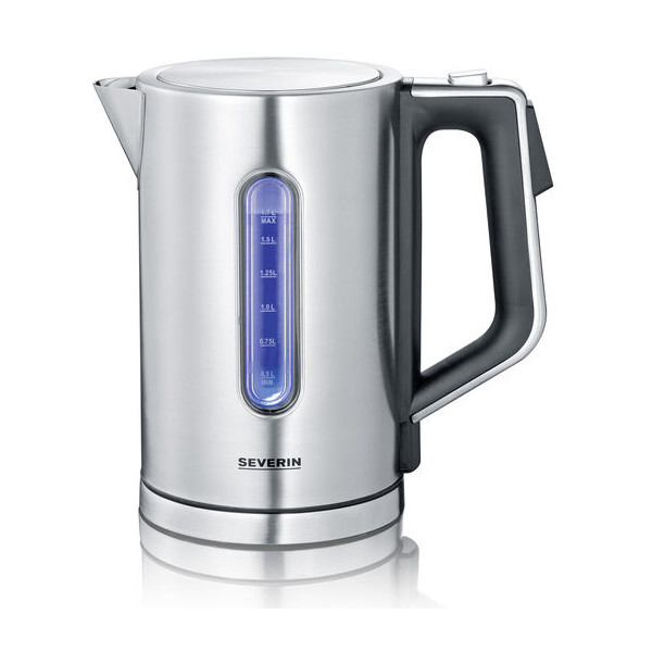 SEVERIN Wasserkocher WK 3418, 1,7 Liter, Edelstahl schwarz