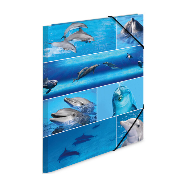 HERMA Eckspannermappe "Delfine", aus Karton, DIN A3
