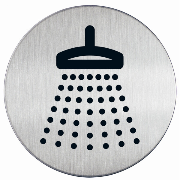 DURABLE Piktogramm "Dusche", Durchmesser: 83 mm, silber