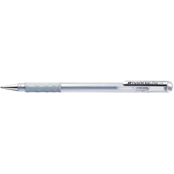 Pentel Gel-Tintenroller Hybrid Gel Grip K118L, weiß