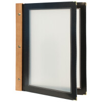 Securit Speisekarten-Mappe WOOD, DIN A4, schwarz