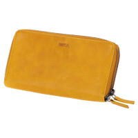 MIKA Damengeldbörse, aus Leder, Farbe: grau-braun