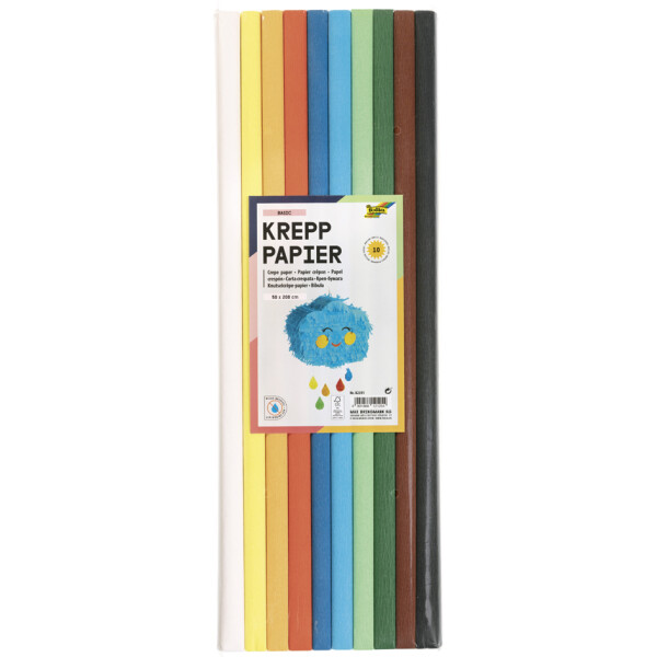 folia Krepppapier-Rollen TREND, 500 mm x 2 m, sortiert