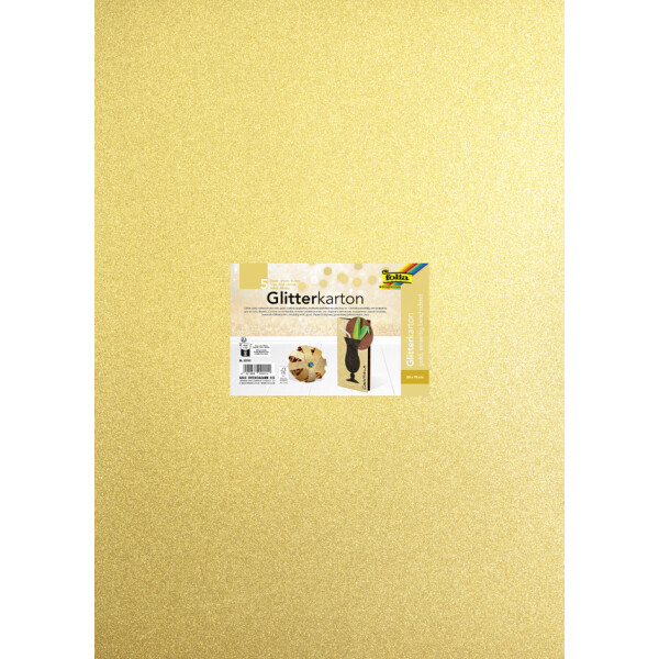 folia Glitterkarton, 500 x 700 mm, 300 g qm, gold