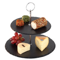 APS Naturschiefer-Etagère, 2-stufig, anthrazit