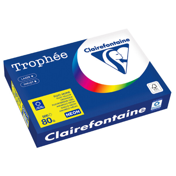 Clairefontaine Multifunktionspapier Trophée, A4, neongelb
