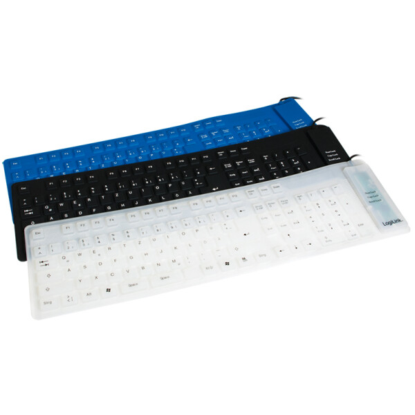 LogiLink Flexible Silikon-Tastatur, kabelgebunden, schwarz