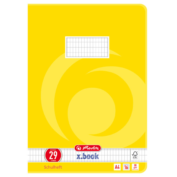 herlitz Schulheft x.book, DIN A4, Lineatur 27 liniert