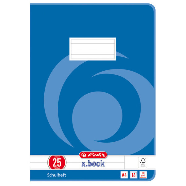 herlitz Schulheft x.book, DIN A4, Lineatur 27 liniert