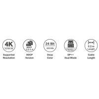 DIGITUS DisplayPort 1.2 Adapter, mDP - HDMI-A, 0,2 m