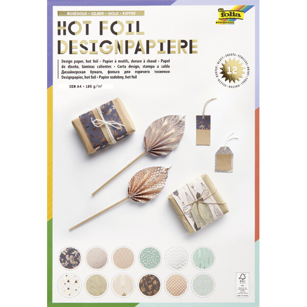 folia Designpapierblock "Hotfoil III", DIN A4, 165 g qm