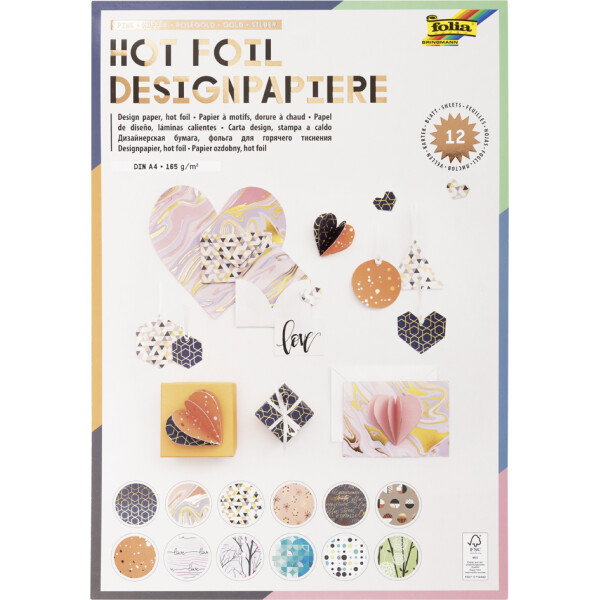 folia Designpapierblock "Hotfoil III", DIN A4, 165 g qm