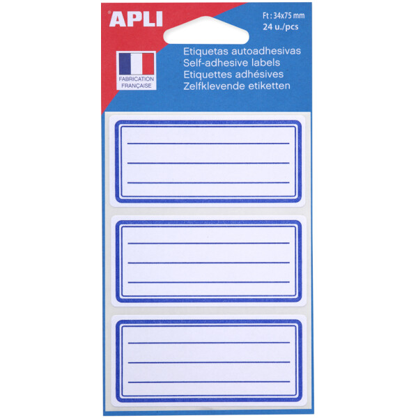 APLI Buchetiketten, weiß grau, 37 x 55 mm, liniert