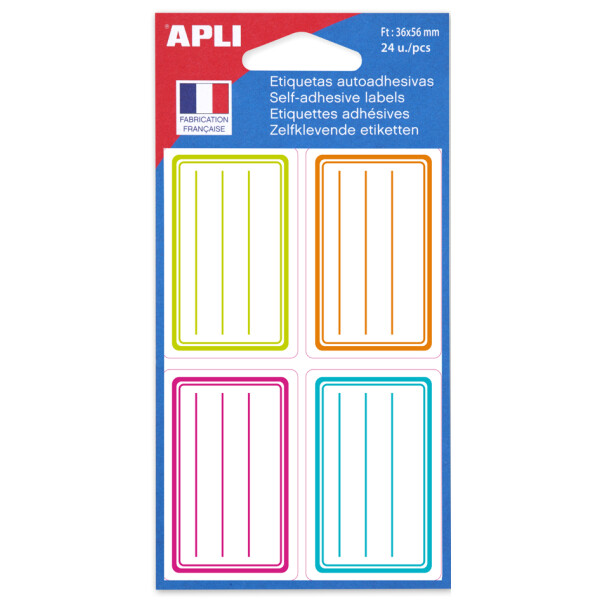 APLI Buchetiketten, weiß grau, 37 x 55 mm, liniert
