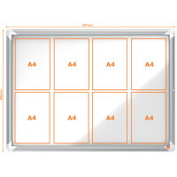 nobo Schaukasten Premium Plus, Metall-Rückwand, 8 x...