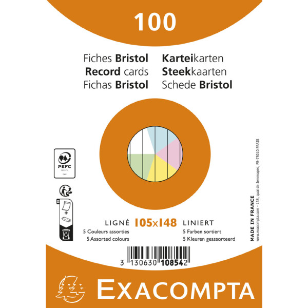 EXACOMPTA Karteikarten, DIN A6, liniert, grün