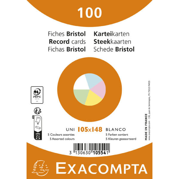 EXACOMPTA Karteikarten, DIN A6, liniert, grün