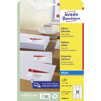 AVERY Zweckform Inkjet Adress-Etiketten, 63,5 x 33,9 mm